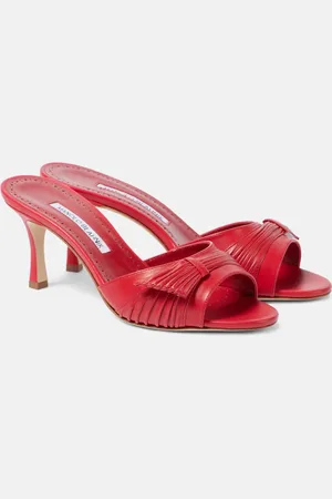 Manolo Blahnik Pantoletten Ebakmu 70 aus Leder