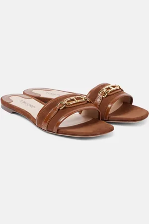 Tom Ford Pantoletten Whitney Stadium T aus Veloursleder mit Leder