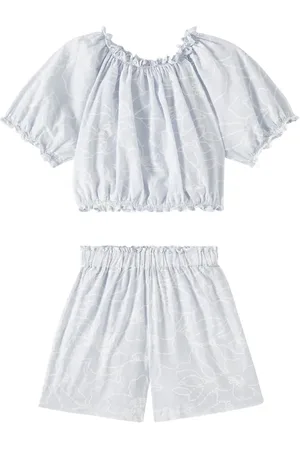 Il gufo Set aus Top und Shorts aus Baumwolle
