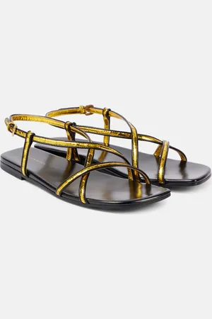 DRIES VAN NOTEN Sandalen aus Metallic-Leder
