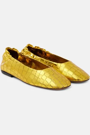 DRIES VAN NOTEN Ballerinas aus Metallic-Leder