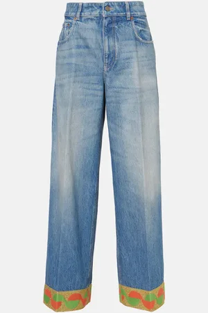 VALENTINO High-Rise Wide-Leg Jeans mit Jacquard