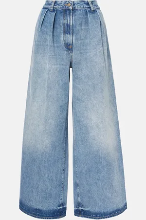 Alanui Wide-Leg Jeans Sunny Crochet