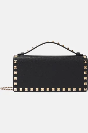 VALENTINO GARAVANI Portemonnaie mit Kettenriemen Rockstud aus Leder