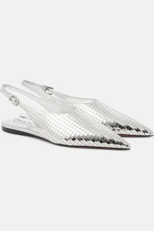 Alaïa Alaïa Slingback-Ballerinas Art Deco aus Metallic-Leder