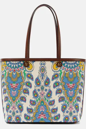 Etro Tote Essential Large aus Canvas mit Leder