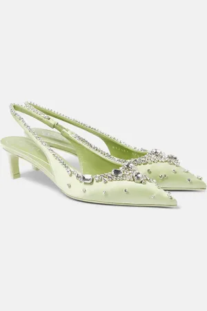 Gucci Slingback-Pumps aus Satin mit Kristallen