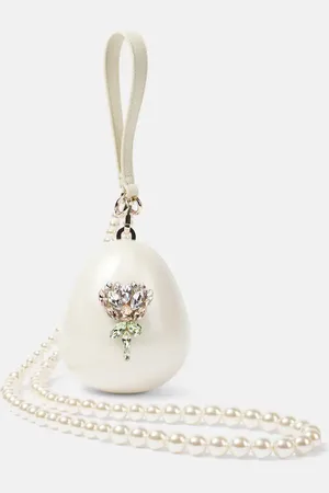 Simone Rocha Clutch Egg Micro mit Kristallen und Zierperlen