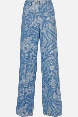 Etro Weite Hose aus Baumwolle und Leinen