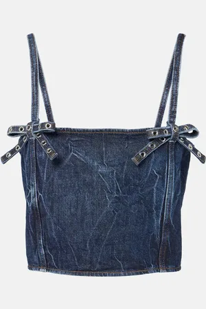 Ganni Cropped-Top aus Denim