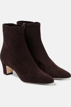 Manolo Blahnik Ankle Boots Myconia 50 aus Veloursleder
