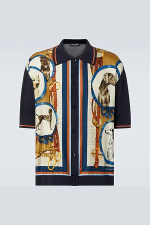 Dolce & Gabbana Bedrucktes Hemd aus Seide und Baumwolle