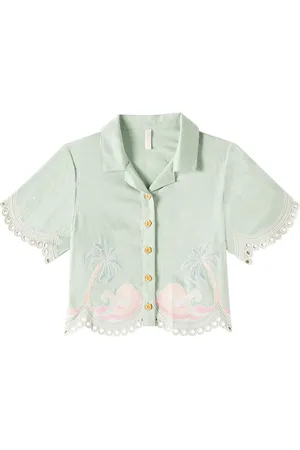 ZIMMERMANN Besticktes Hemd Tallow aus Baumwolle