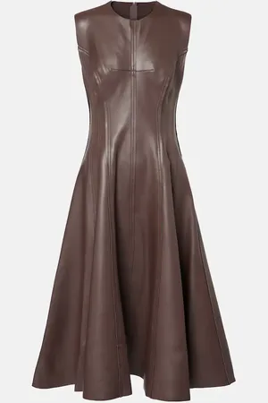 Norma Kamali Midikleid Grace aus Lederimitat