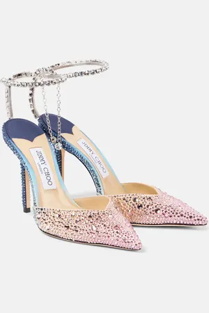 Jimmy Choo Pumps Saeda 100 aus Satin mit Kristallen