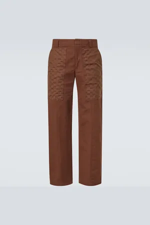 Gucci Weite Hose GG aus Baumwoll-Canvas