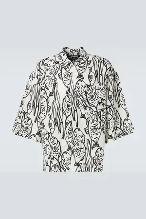 Jacquemus Bedrucktes Hemd Aloe aus Popeline