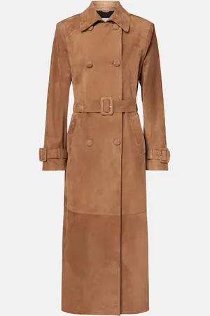 Nour Hammour Trenchcoat Tate aus Veloursleder