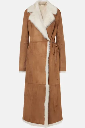 Nour Hammour Mantel Joni aus Veloursleder mit Shearling