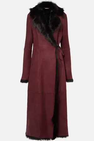 Nour Hammour Mantel Joni ’90s aus Veloursleder mit Shearling