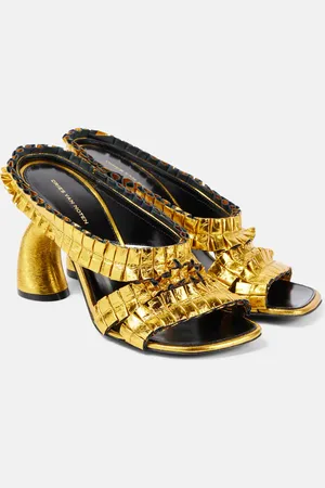 DRIES VAN NOTEN Sandalen 95 aus Metallic-Leder