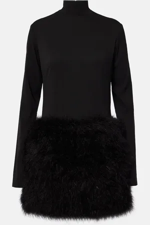 Ilkyaz Ozel Minikleid Elly aus Seide mit Federn