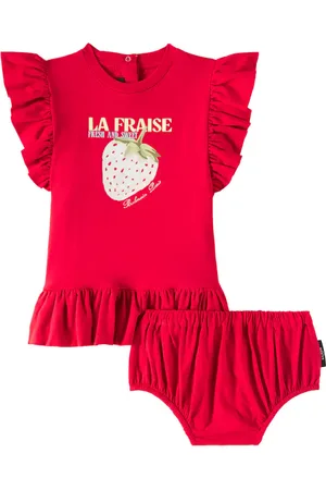 Balmain Baby Set aus Kleid und Höschen aus Baumwoll-Jersey