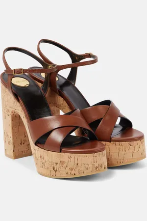 Saint Laurent Plateausandalen Bianca 125 aus Leder