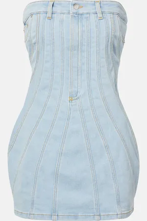 MUGLER Bustier-Kleid aus Denim