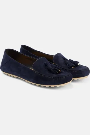 Loro Piana Mokassins Dot Sole Walk aus Veloursleder