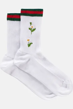 Gucci Bestickte Socken aus einem Baumwollgemisch