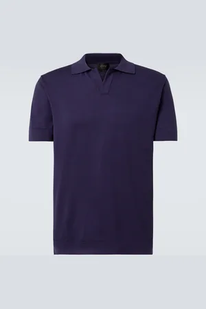 BRIONI Polohemd aus Baumwolle und Seide