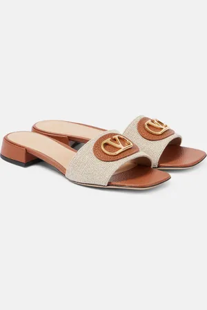 VALENTINO GARAVANI Pantoletten VLogo Signature aus Canvas mit Leder