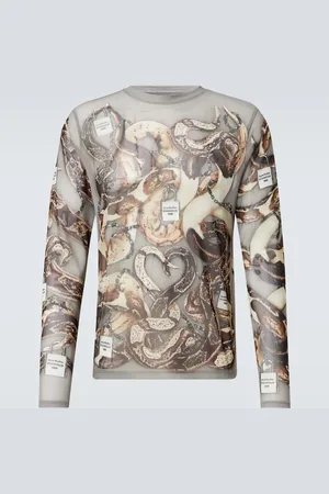 Acne Studios Bedrucktes Longsleeve aus Mesh