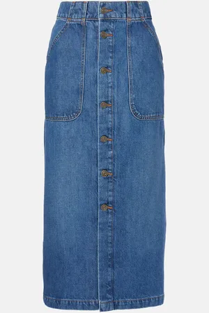 Frame Midirock Modern Pocket aus Denim