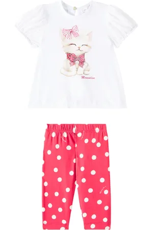 MONNALISA Baby Set aus Top und Hose aus Baumwoll-Jersey