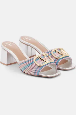 VALENTINO GARAVANI Pantoletten VLogo Signature aus Metallic-Leder