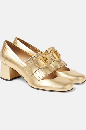 VALENTINO GARAVANI Loafer-Pumps VLogo Signature 55 aus Metallic-Leder