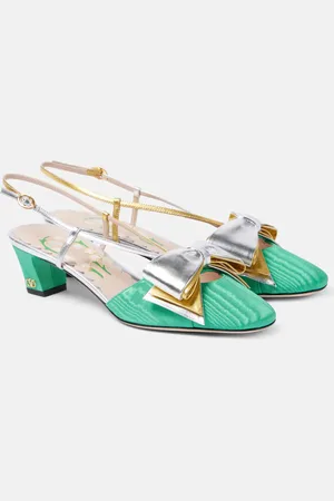 VALENTINO GARAVANI Slingback-Pumps Bowow 45 aus Moiré und Leder