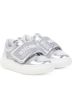 Moschino Sneakers aus Metallic-Leder mit Glitter