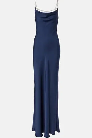 Paco rabanne Slipdress aus Satin mit Kristallen