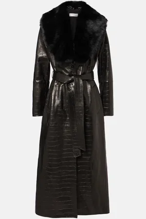 Nour Hammour Mantel Dakota aus Leder mit Shearling