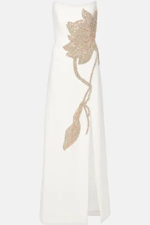 Costarellos Robe Fara aus Crêpe mit Kristallen
