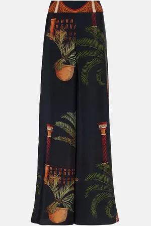 JOHANNA ORTIZ Weite High-Rise-Hose aus Seide