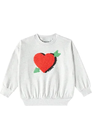 Mini Rodini Sweatshirt Arrowed Heart aus Baumwoll-Chenille