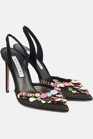Aquazzura Slingback-Pumps Can Can 105 mit Pailletten
