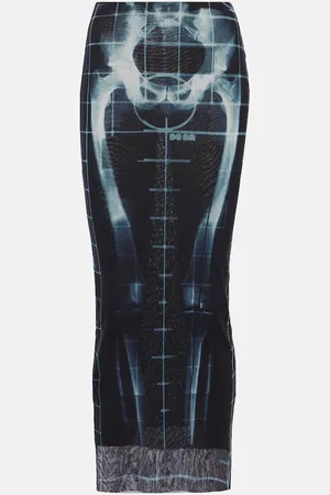 Jean Paul Gaultier Maxirock Squeletor aus Mesh