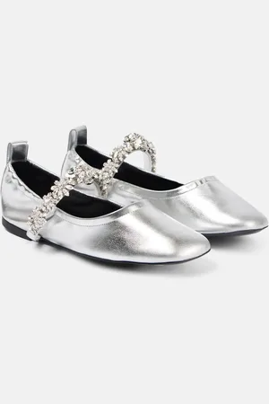 Stella McCartney Verzierte Ballerinas Elsa aus Metallic-Lederimitat