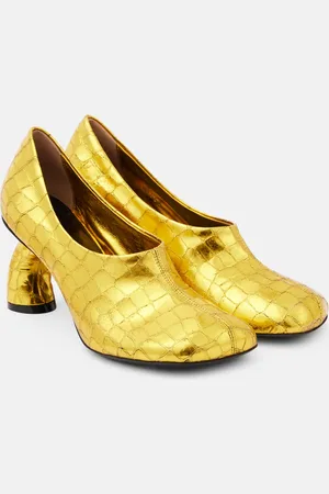 DRIES VAN NOTEN Pumps 75 aus Metallic-Leder