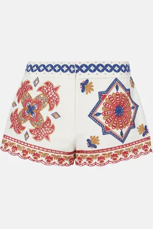 Farm Rio Bestickte Shorts aus einem Baumwollgemisch